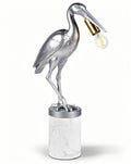 **Moderne Vogel Lamp met Marmeren Basis**