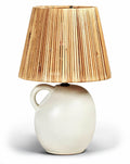 **Technische titel in het Nederlands: Moderne keramische lamp met rietscherm**