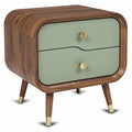 **Moderne nachtkast met ronde hoeken en twee lades**